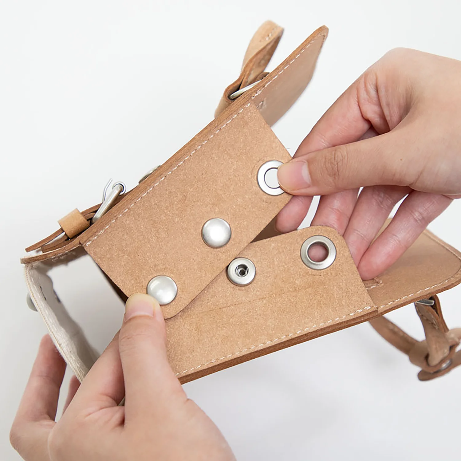 Macaroon Tiny Bucket Organic Cotton Series Crossbody Bag - Image 8